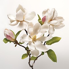 Naklejka premium Magnolia Flower Isolated on a Plain Background 