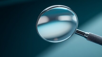 Closeup of a Metal Dental Examination Mirror