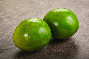 Two ripe green exotic avocado fruit