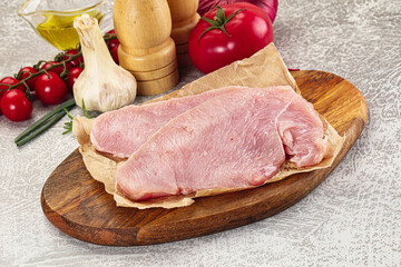 Raw uncooked turkey fillet steak
