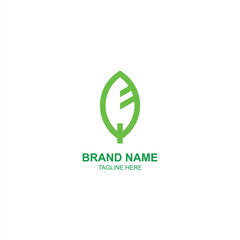 brand logo leaf icon with creative vector illustration