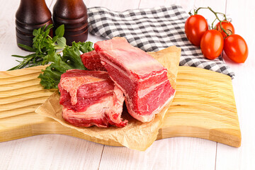 Raw beef rib for cooking
