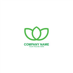 company logo leaf icon with creative vector illustration