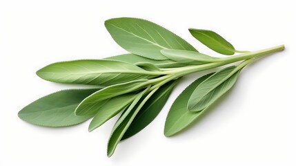 Fresh Sage Herb Isolated Against a Plain Background





