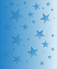 seamless gradient background transitioning from deep to light blue, adorned with stars of varying sizes, creating a serene and celestial design.

