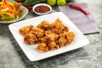 Golden crispy Breaded calamari snack