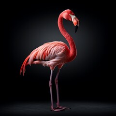 Fototapeta premium Flamingo Isolated Against a Plain Background 