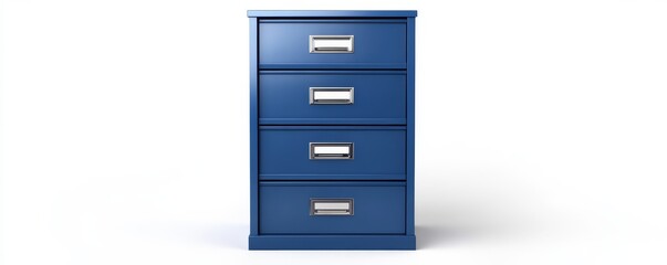 Blue filing cabinet with four drawers, perfect for organization