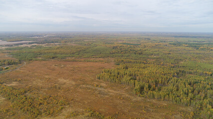 The sky is cloudy and the land is covered in trees
