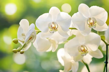 Naklejka premium orchid flower macro photography showcasing close-up floral details, delicate orchid petals, and intricate natural textures