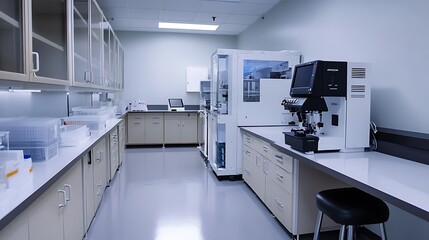 A modern laboratory equipped for scientific research and analysis.
