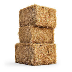 Stack of Hay Bales on a Transparent Background