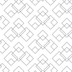 Abstract geometric pattern with crosses, stripes, lines. Seamless vector background. White and black ornament. Modern reticulated graphic design.