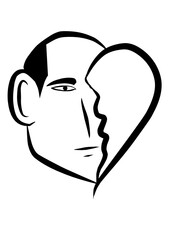 silhouette of a person with a heart