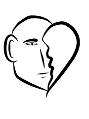 silhouette of a person with a heart