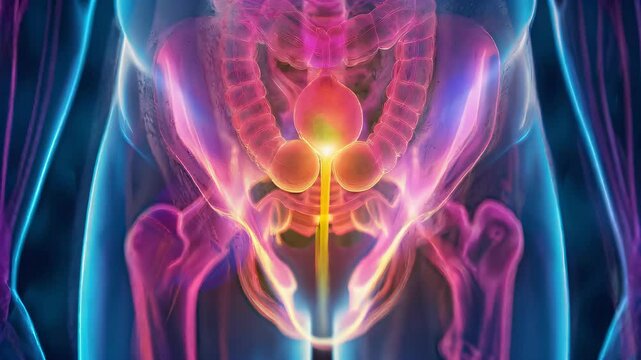 Interstitial Cystitis: The Bladder Pain and Urinary Urgency - Picture a person holding their lower abdomen, with highlighted bladder area and urgency