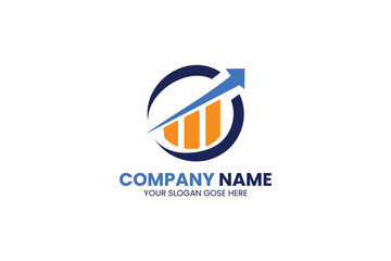 Modern logo design featuring upward trend and company name placeholder for branding
