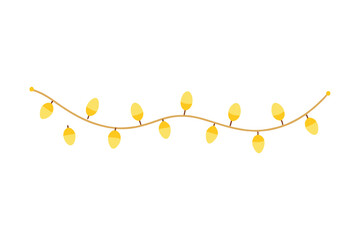 Seamless Christmas Light Garland Vector - Shining and Glowing Festive Pattern for Elegant Holiday and Winter Decor