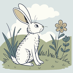 easter bunny with a flower