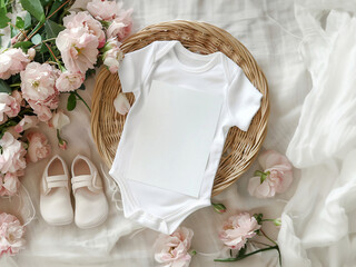 Whimsical Fairy Tale Mockup with Blank Card, Pink Castle, and Party Decorations – Perfect for Magical Event Invitations and Princess-Themed Announcements