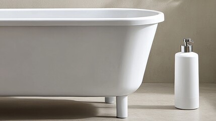 Luxury bathrooms with effortless maintenance. Modern Minimalist Bathtub Design Featuring on a Light-toned Flooring Surface