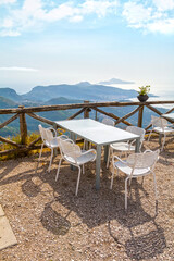 The photo offers a panoramic view of Naples from Monte Molare, overlooking the city and coastline from the water side, with stunning scenery of urban landscapes set against the vast sea and sky.