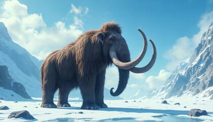 Prehistoric mammoth, an extinct giant of the ice age