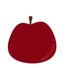 Set of Illustrations of whole and cut red apples