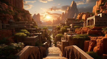 Majestic Hatshepsut Temple nestled in desert cliffs, a marvel of ancient Egyptian architecture and culture.