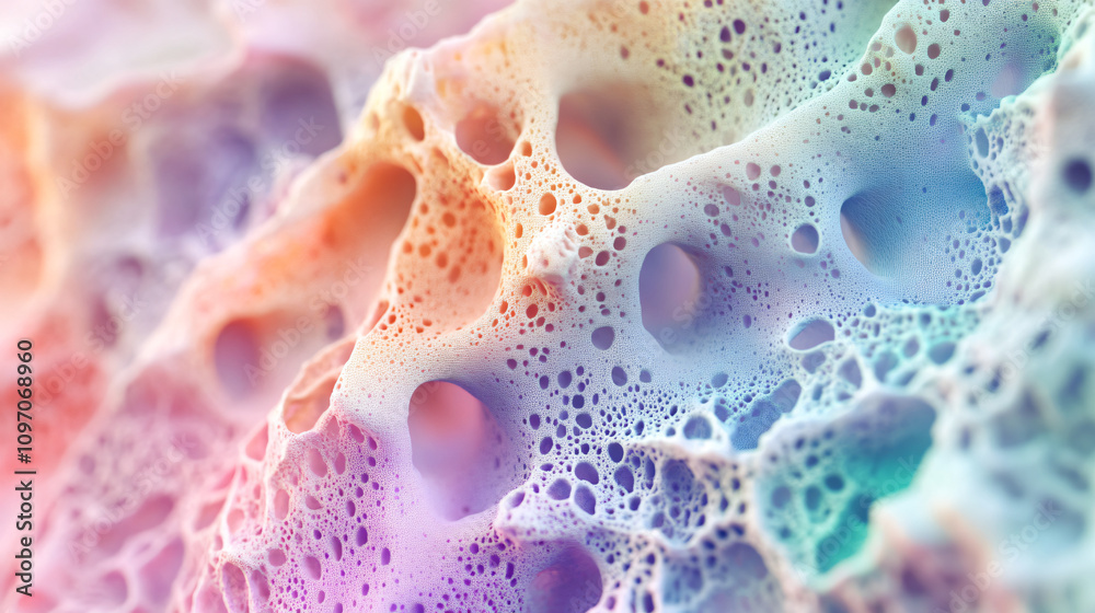 Aufkleber intricate network of interconnected pores creating a visually captivating organic structure, evoking