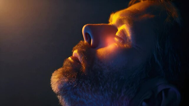 Sleep Apnea: The Loud Snoring and Daytime Sleepiness - Imagine a person with highlighted airways showing obstruction, experiencing loud snoring and daytime sleepiness