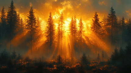 Golden Hour in the Forest