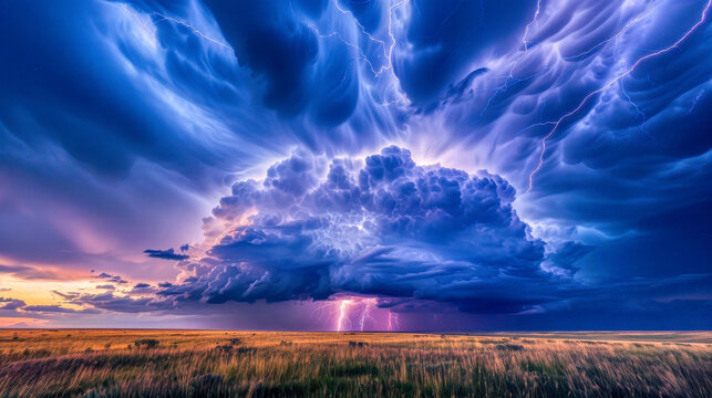 Lightning stike within supercell