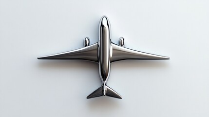 Chrome Airplane Model: A Minimalist Aviation Image