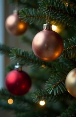 Christmas tree ornaments branches