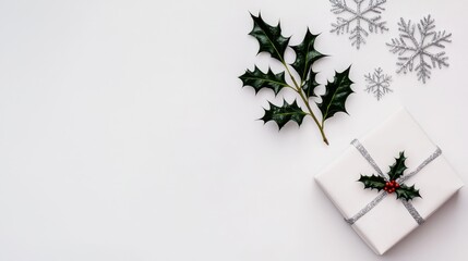 Holiday gift preparation home decorative items festive environment flat lay view seasonal celebration