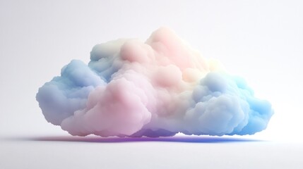 Obraz premium Pastel Dream Cloud: A Surreal 3D Render of a Fluffy, Colorful Cloud Formation