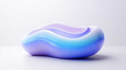 Abstract Pastel Blue and Purple 3D Rendered Wave Form