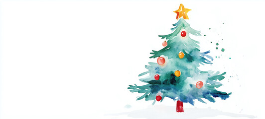 christmas tree watercolor seasonal illustration