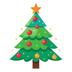 Obraz premium Christmas tree vector art illustration