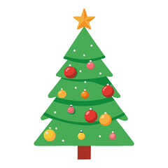 Obraz premium Christmas tree vector art illustration