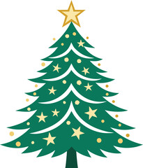 Fototapeta premium Christmas tree vector art illustration