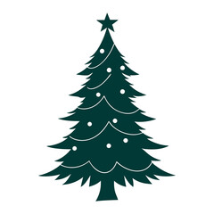 Fototapeta premium Christmas tree vector art illustration