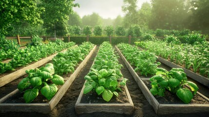 Detail Realistic Vibrant community garden