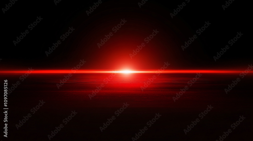 Poster Red light shining over a dark background, creating a dramatic and mysterious atmosphere with copy space