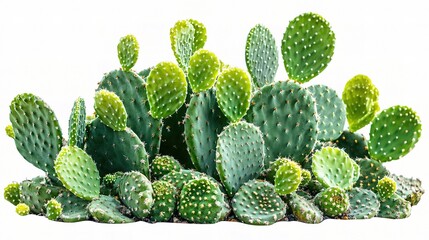 Isolated Green Cactus Plant on White Background for Creative Use