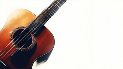 Acoustic Guitar Isolated on White Background for Creative Projects