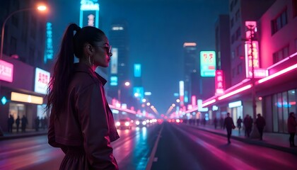 woman walking in the city