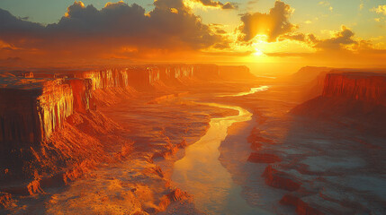 Iguazu Falls Sunset Panorama