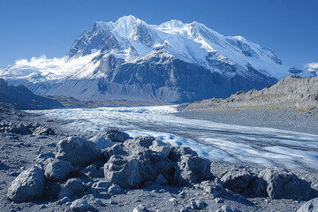 Majestic Glacier and Mountain Peak in the Alps